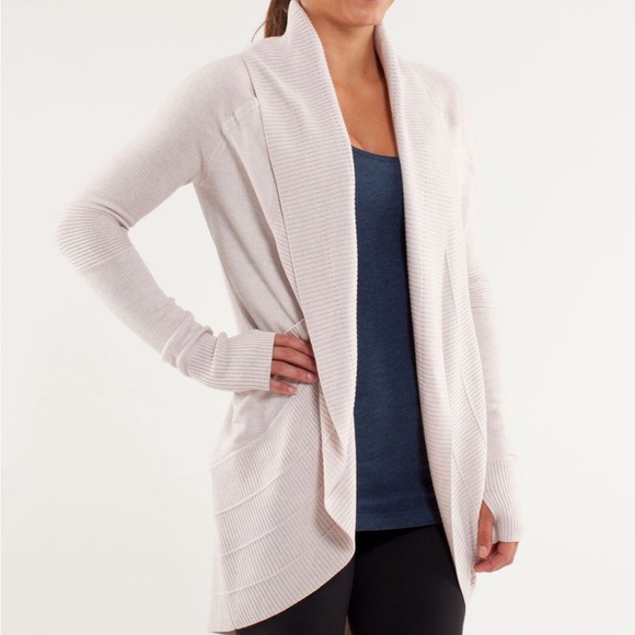 lululemon athletica Sweaters - Lululemon Cardigan Sweater Transformation Wrap Thumb Hole Heathered Dune Beige 4